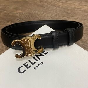 Celine Black Leather Belt SZ 85